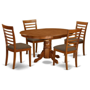 Atlin Designs 5-piece Wood Dining Table Set in Saddle Brown
