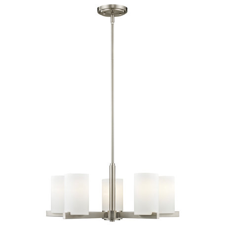 Astoria Chandelier, Brushed Nickel