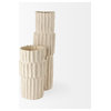 Cardon Cream Ceramic Textured Vase, 23"