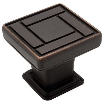 Cosmas 7155ORB Oil Rubbed Bronze Square Cabinet Knob, 1-1/8" Square, Set of 5