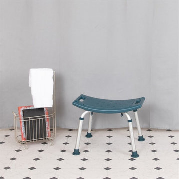 Flash Furniture Hercules 19" Adjustable Plastic Bath and Shower Stool in Navy