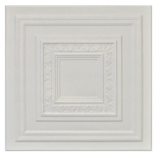 DIY Ceiling Tiles, Glue Up, Foam, 20x20 R39 Victorian White Pack of 96