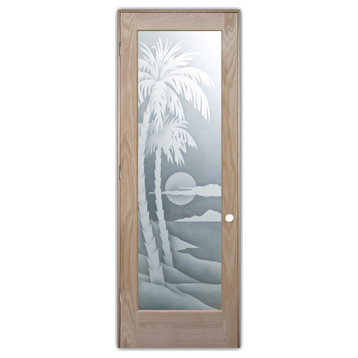 Pantry Door - Palm Sunset - Oak - 28" x 96" - Knob on Right - Pull Open