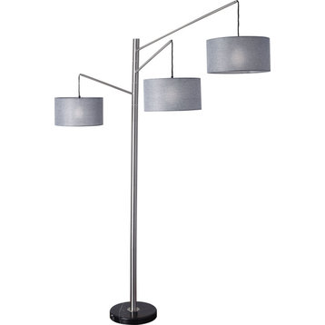 Wellington Arc Lamp - Brushed Steel