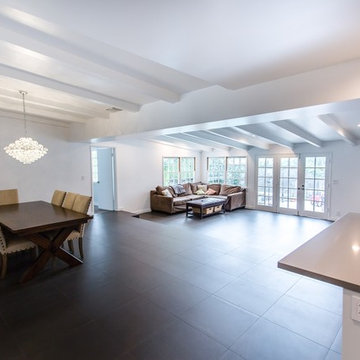 Down step into family room