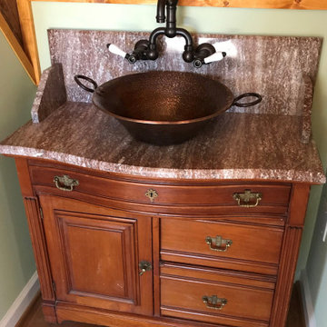 Round Hand Forged Old World Miners Pan Copper Vessel Sink (PVMPDB)