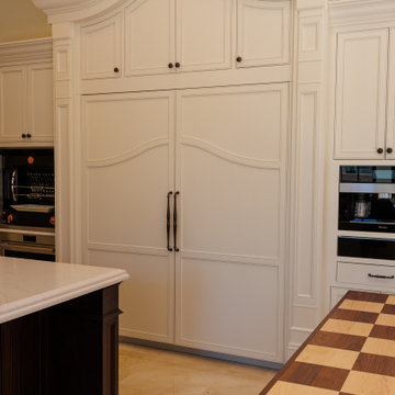 Decorative Refrigerator Cabinet Panel With Decorative Molding