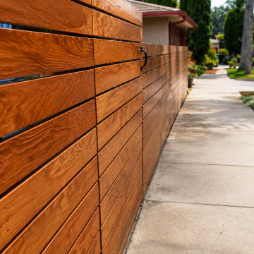 Modern Horizontal Cedar Fence — Front Yard, Los Angeles