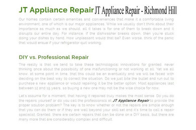 Appliance Repair Richmond Hill - JT Appliance Repair (289) 809-0351