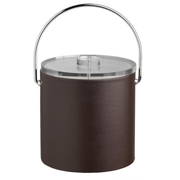 Kraftware Contempo Brown Ice Bucket with Lucite Lid, 3 qt.