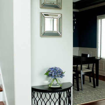 Contemporary Entryway with Nearly Natural Blooming Hydrangea