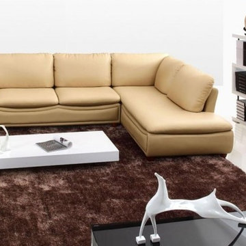 Modern Beige Bonded Leather Sectional Sofas