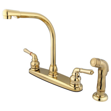 Kingston Brass Centerset Kitchen Faucet, Polished Brass