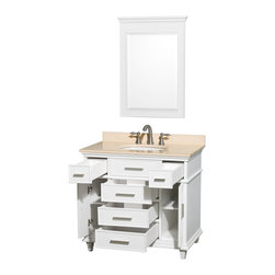 Ackley 36 inch White Finish Bathroom Vanity - Bathroom Vanities And Sink Consoles