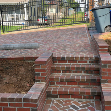 Brick Paver Driveway, Steps, Patio, Herb Garden, and Walkway in Bethesda MD
