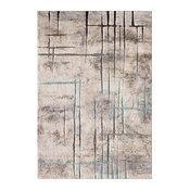 Rainier Rug, Gray and Blue, 5' X 7'3"