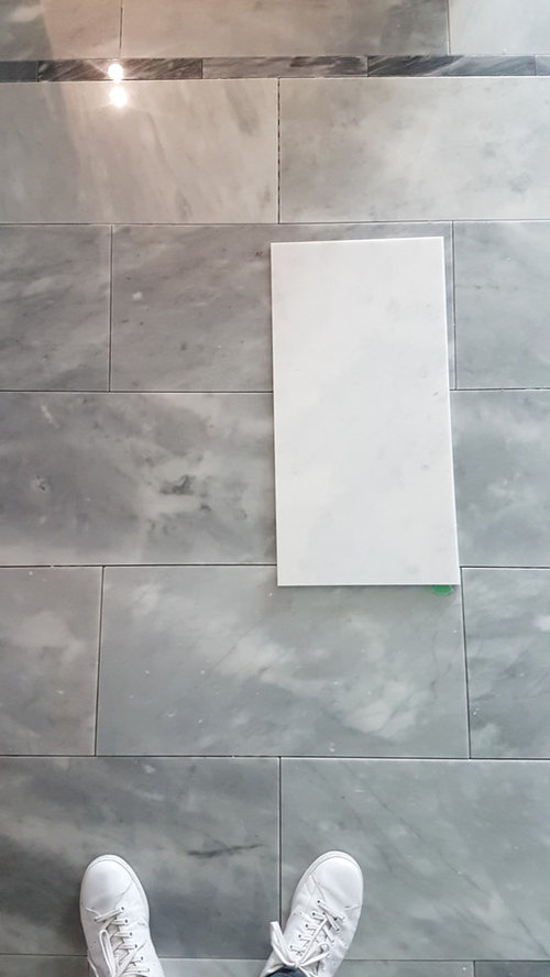 White Marble Tile Turned Gray After Install, Bathroom Tiles Turning White