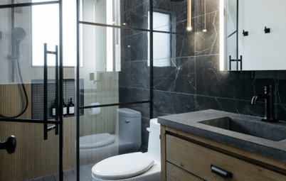A 45-Square-Foot Bathroom Gets Suave Style and a Steam Shower