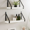 Sudbury Wood and Metal Wall Shelf Set, White/Black 2 Piece