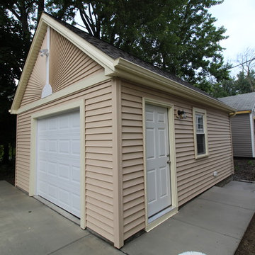 Detached Garage Siding, Exterior House Window and concrete steps