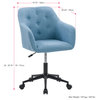 CorLiving Marlowe Upholstered Button Tufted Task Chair, Light Blue