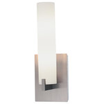 George Kovacs - Tube 2-Light Wall Sconce, Brushed Nickel With Etched Opal Glass - Number of Bulbs: 2