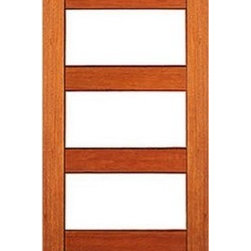 Contemporary Exterior Single Door, Mahogany, Clear Low-E Glass [34 - Windows And Doors