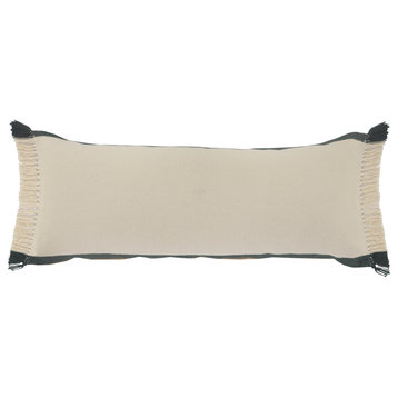Ox Bay Green/White Stripe Organic Cotton Pillow Cover, 14"x36"