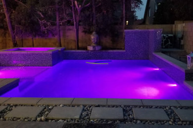 New pool with baja,cement slabs and custom made buddha watwrfall!!