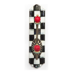 Courtly Check Enamel Single Wall Hook | MacKenzie-Childs - Wall Hooks