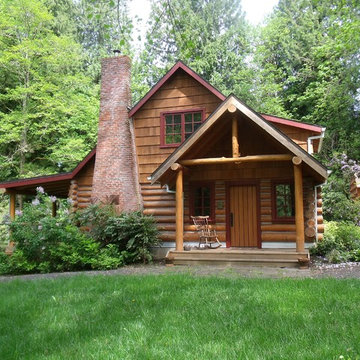 Log cabin in the woods