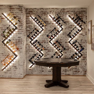 Basement Wine Cellar Wall and Under-Stair Kids' Playhouse