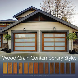 Wood Grain Contemporary Style - Garage Doors And Openers