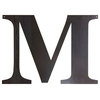 Rustic Large Letter "M", Raw Metal, 18"