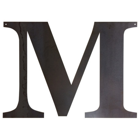 Rustic Large Letter "M", Clear Coat, 20"