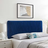 Headboard, Full Queen Size, Velvet, Blue Navy, Modern Contemporary, Bedroom