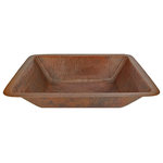Premier Copper Products - Premier Copper LREC19DB Rectangle Under Counter Hammered Copper Bathroom Sink - Uncompromising quality, beauty, and functionality make up this Premier Rectangular Hammered Copper Bathroom Sink.