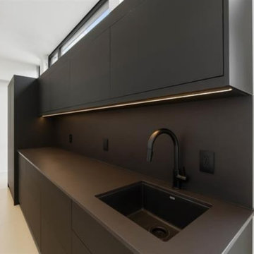 Strathearn Drive - Fenix Black Melamine & Oiled Walnut