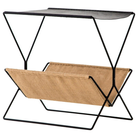 Monarch Magazine Rack, Aged Black