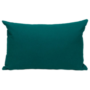 Parkland Collection Transitional Solid Green Rectangle 18" x 12" Pillow