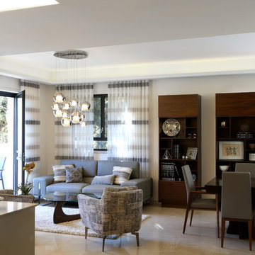 Contemporary living room in soft neutrals