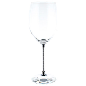 Sparkles Home Rhinestone Wine Glasses with Crystal-Filled Stems - Set of 2 in Gi