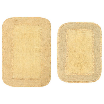 Radiant Collection Bath Rugs Set, 2 Piece Set, Yellow