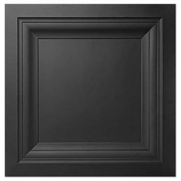 Art3d 12-Pack Square Drop Ceiling Tile, PVC Ceiling Panel 24 x 24in., Black