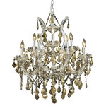 Elegant Lighting - 2800 Maria Theresa Collection Hanging Fixture, Royal Cut - Bring the beauty and passion of the Palace of Versailles into your home with this ageless classic. The Maria Theresa has been the gold standard for elegance and grace in the chandelier world for hundreds of years. The Maria Theresa has delicate glass arms draped with plentiful amounts of classic clear crystal or the wildly popular golden teak crystal and is guaranteed to make your home feel like a palace.