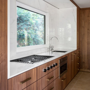 Tenafly Modern Walnut and Porcelain Kitchen