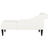 Harrison Tufted Roll Arm Chaise Lounge, Antique White Polyester