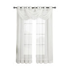 Abri Single Grommet Crushed Sheer Curtain, White, 50"x84"