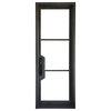 36"x96''Wrought Iron Entry Door With Double LOW-E Glass Lock, Left Hand Active