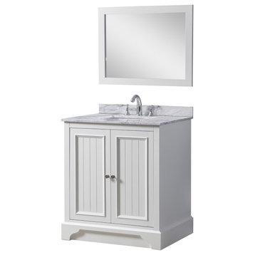 32" Kingswood Bath Vanity, White and Mirror